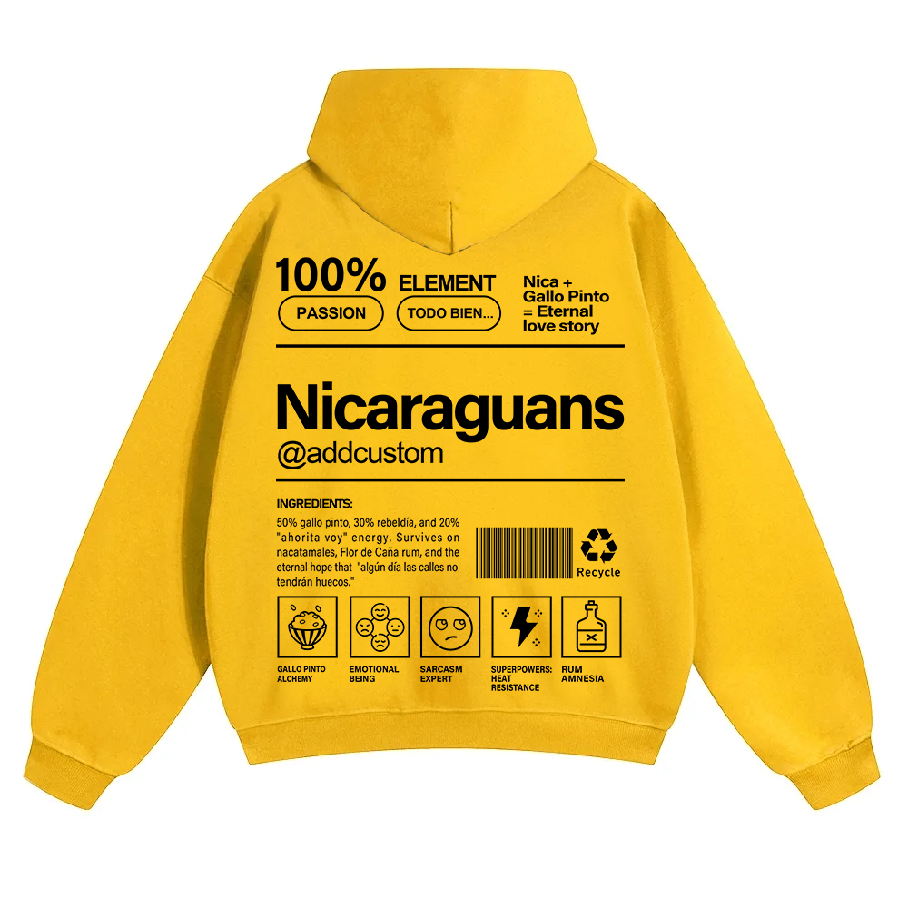 Nicaraguans Addcustom Unisex Fit Color Hoodie wearishow