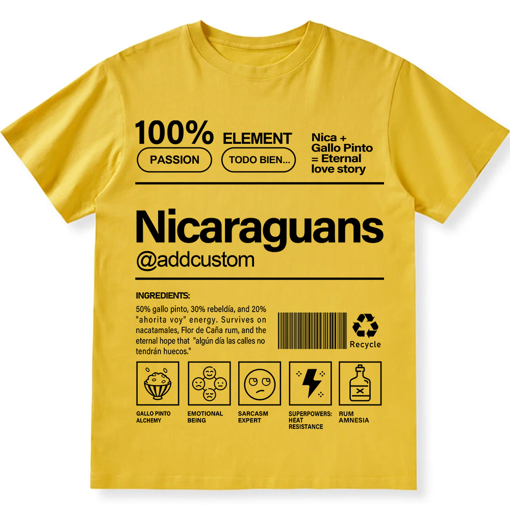 Nicaraguans Addcustom Unisex Fit  Cotton T-Shirt wearishow