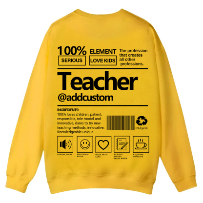 Teacher Addcustom Casual Crewneck Sweatshirt wearishow