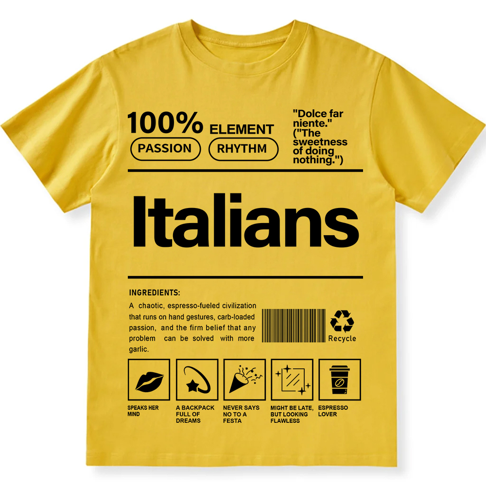 Italians Unisex Fit  Cotton T-Shirt wearishow