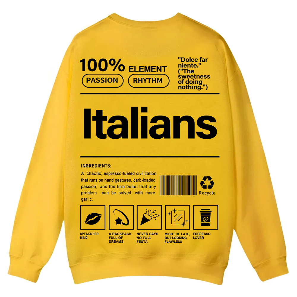 Italians Unisex Fit  Casual Crewneck Sweatshirt wearishow
