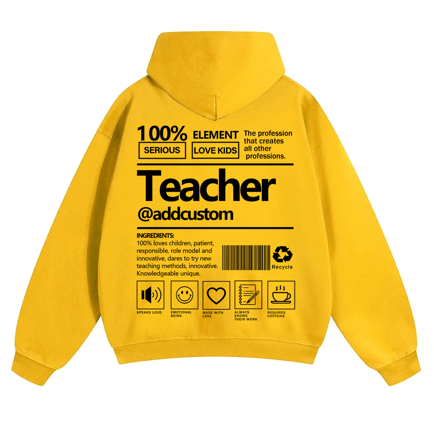 Teacher Addcustom Solid Color Hoodie wearishow