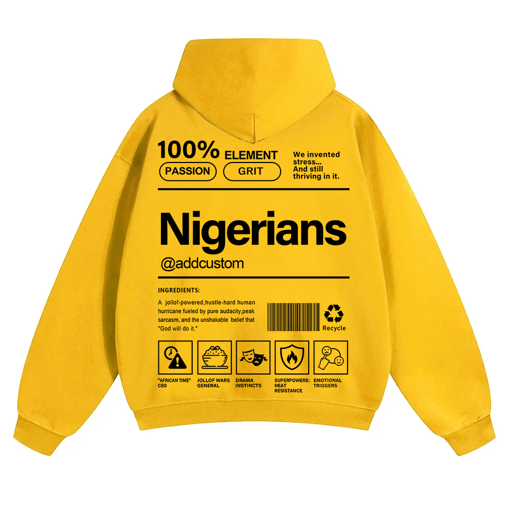Nigerians Addcustom Unisex Fit Color Hoodie wearishow
