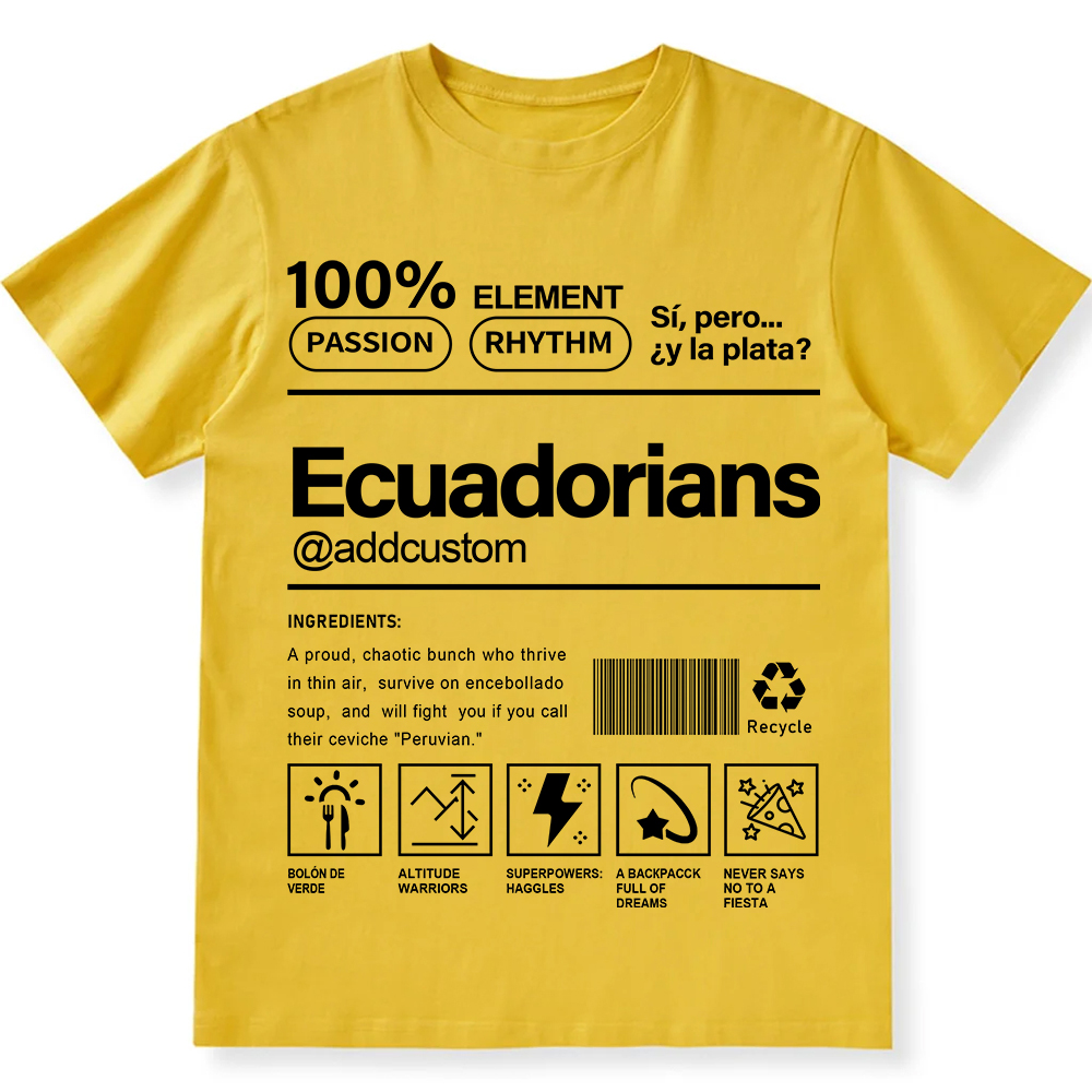 Ecuadorians Addcustom Unisex Fit  Cotton T-Shirt wearishow