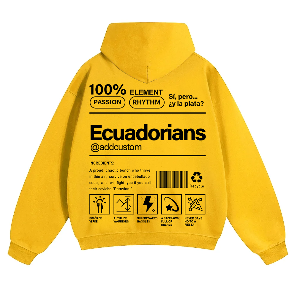 Ecuadorians Addcustom Unisex Fit Color Hoodie wearishow