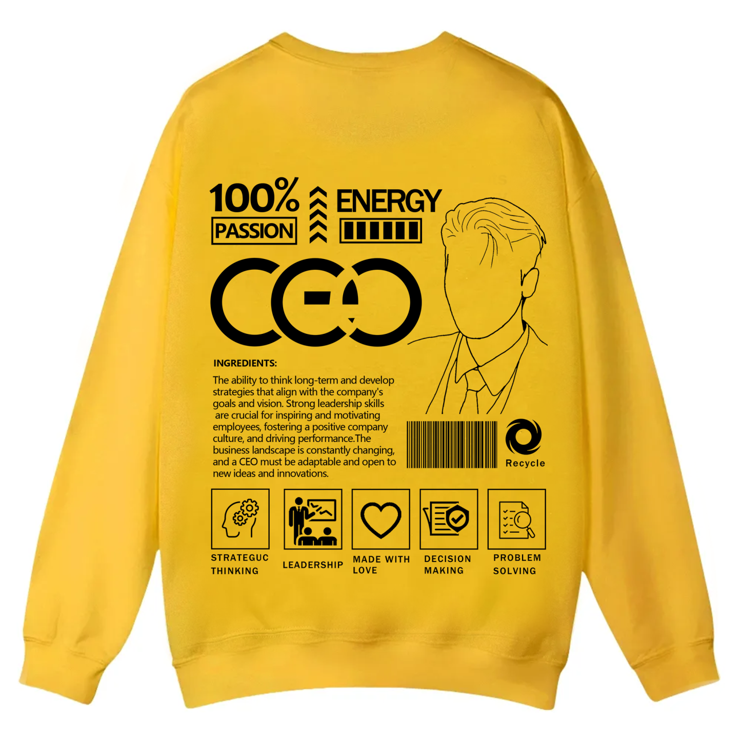 CEO Unisex Casual Crewneck Sweatshirt