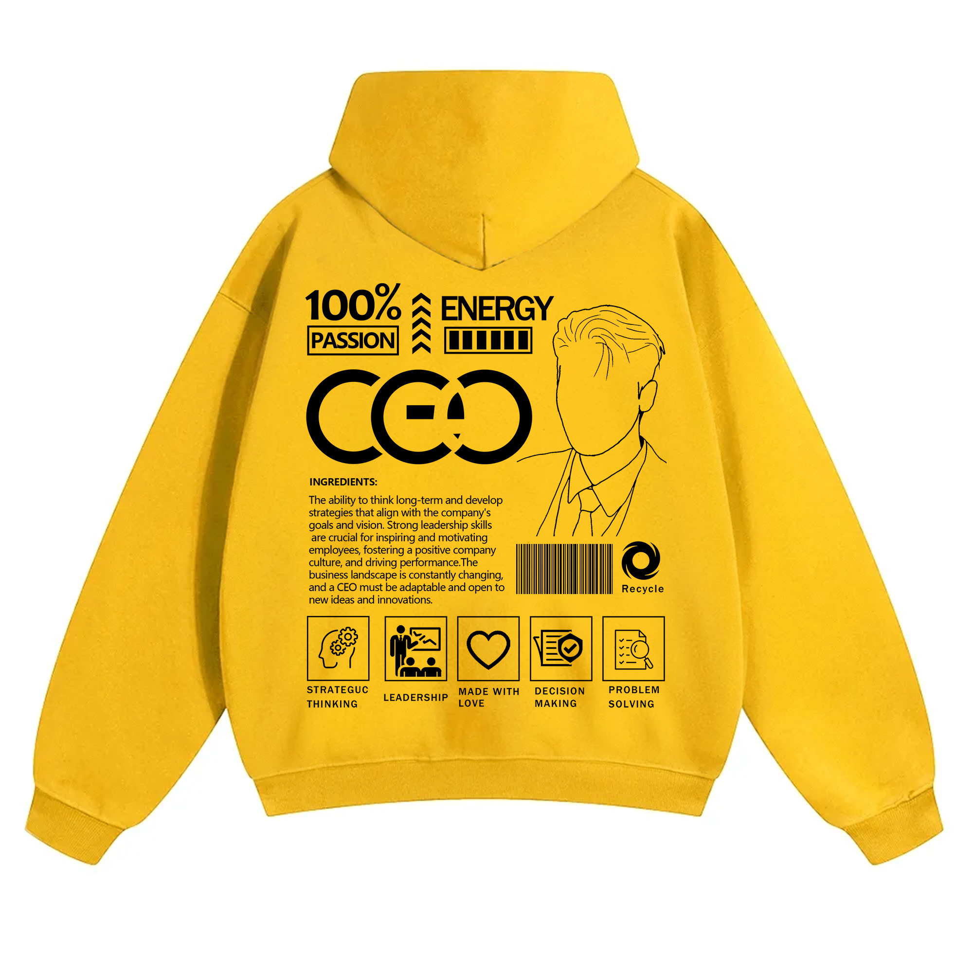 CEO Unisex Casual Print Hoodie