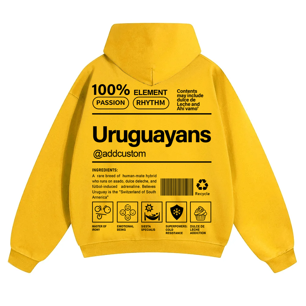 Uruguayans Addcustom Unisex Fit Color Hoodie wearishow