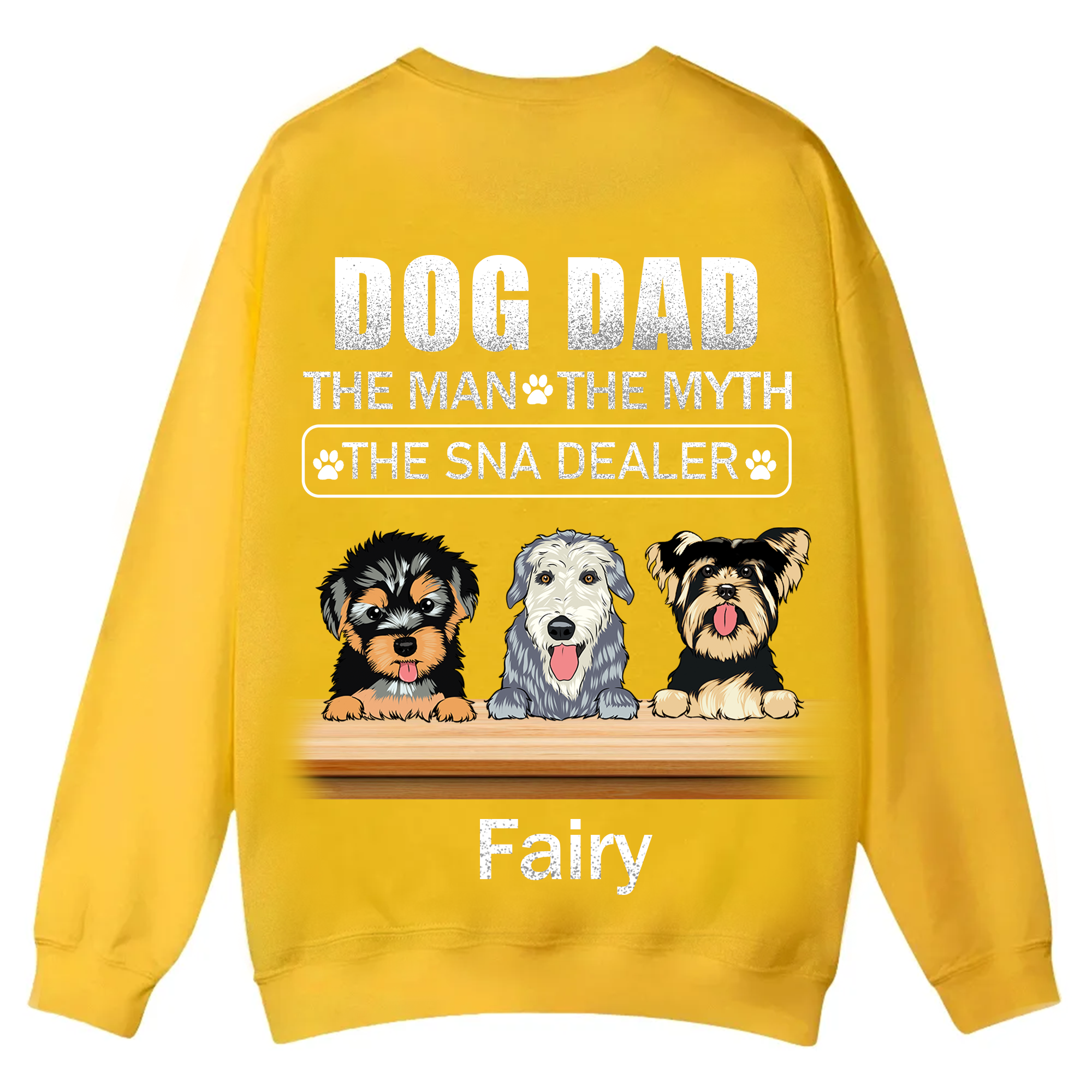 Dog Dad The Man The Myth The Snack Dealer - Personalized Custom Unisex Casual Crewneck Sweatshirt