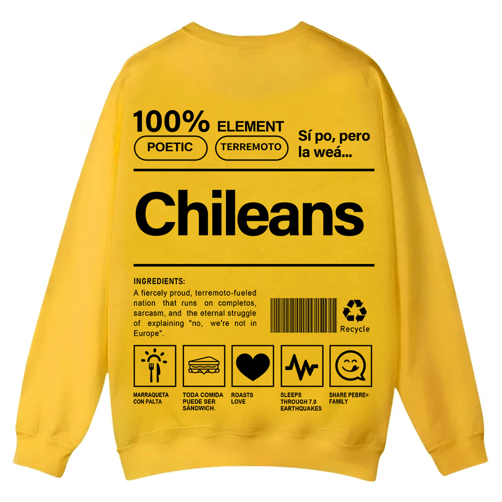 Chileans Unisex Fit  Casual Crewneck Sweatshirt wearishow