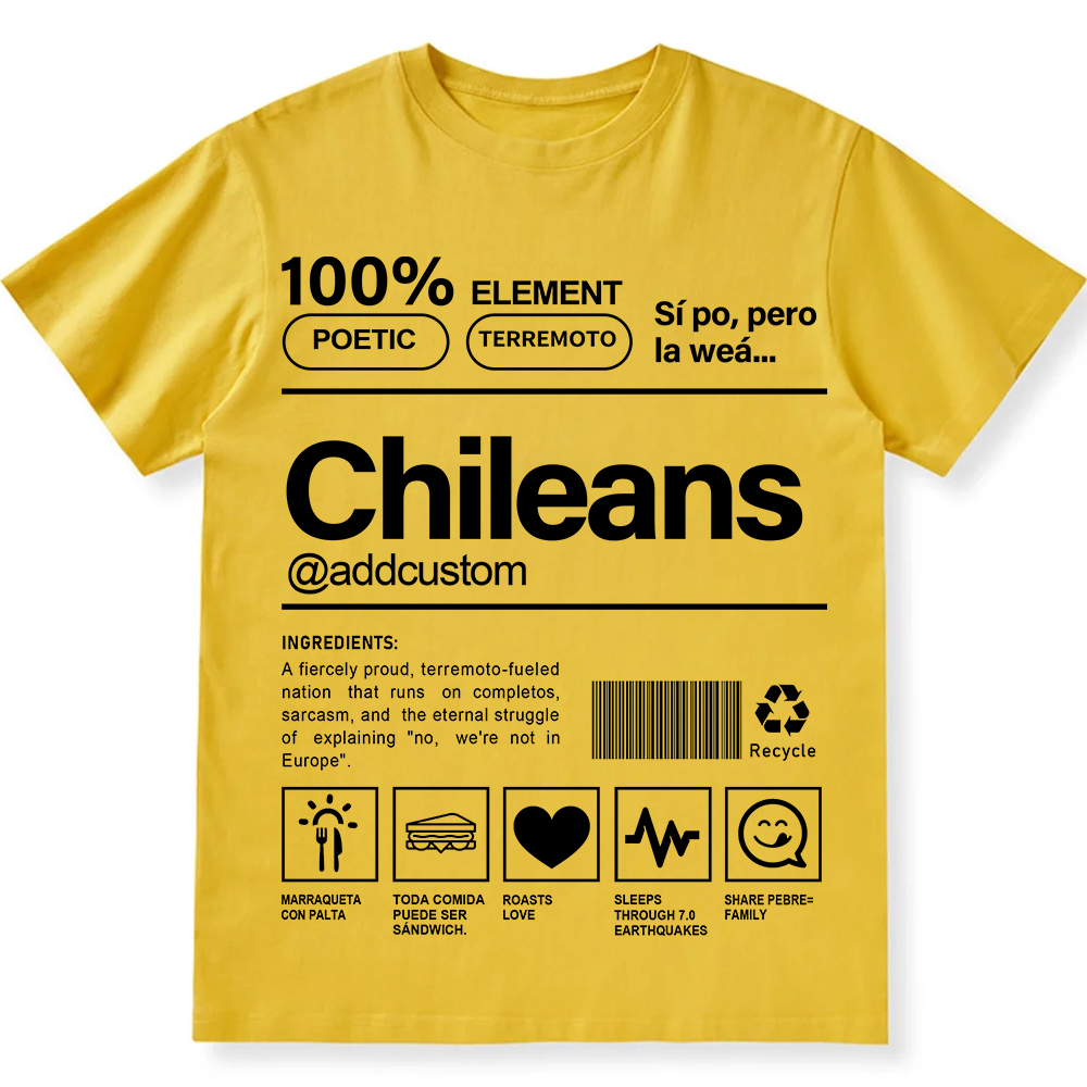Chileans Addcustom Unisex Fit  Cotton T-Shirt wearishow