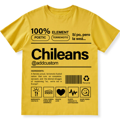 Chileans Addcustom Unisex Fit  Cotton T-Shirt wearishow