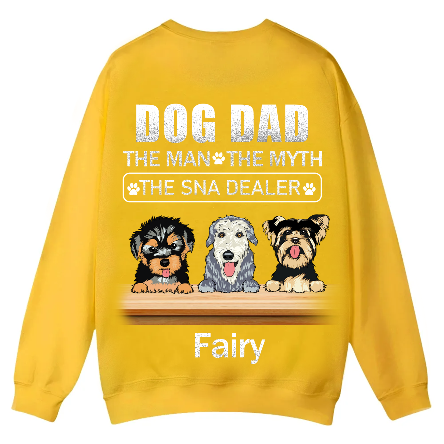 Dog Dad The Man The Myth The Snack Dealer - Personalized Custom Unisex Casual Crewneck Sweatshirt