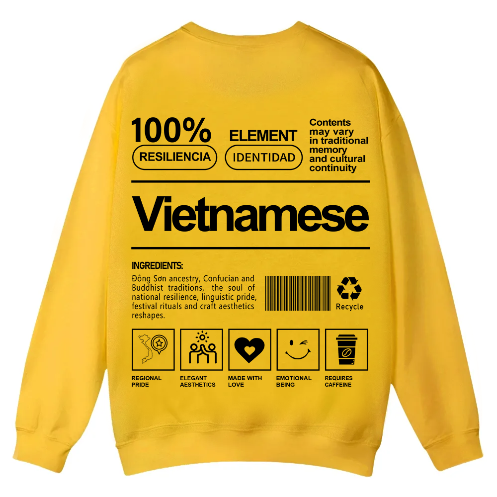 Vietnamese Unisex Fit  Casual Crewneck Sweatshirt wearishow