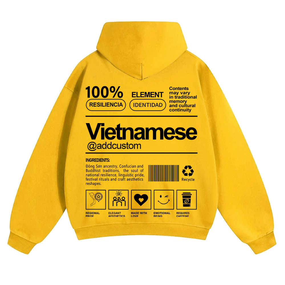 Vietnamese Addcustom Unisex Fit Color Hoodie wearishow