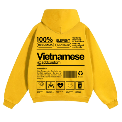 Vietnamese Addcustom Unisex Fit Color Hoodie wearishow