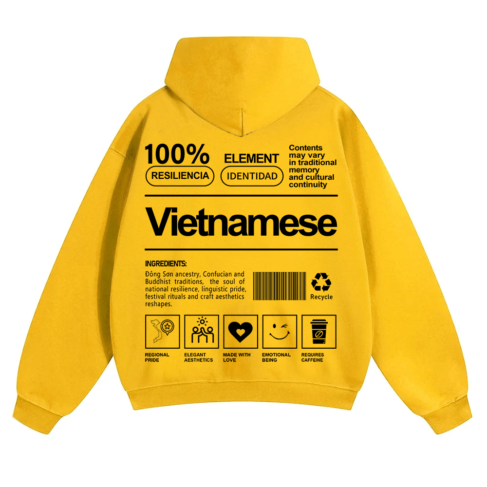 Vietnamese Unisex Fit Color Hoodie wearishow
