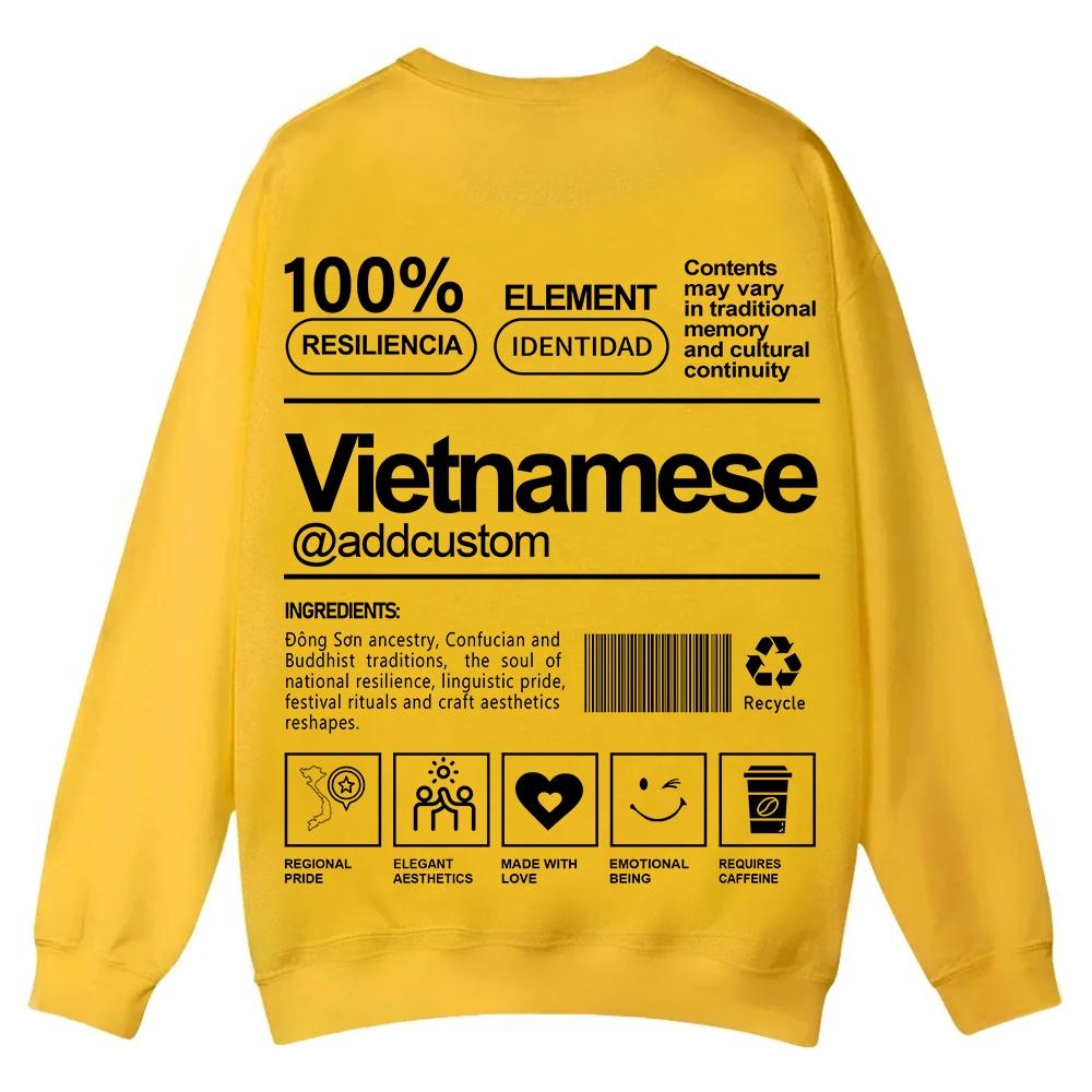 Vietnamese Addcustom Unisex Fit  Casual Crewneck Sweatshirt wearishow