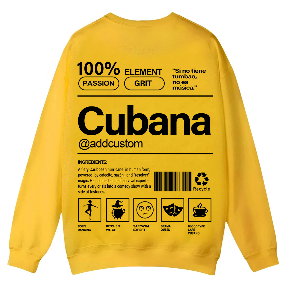 Cubana Addcustom Unisex Fit  Casual Crewneck Sweatshirt wearishow