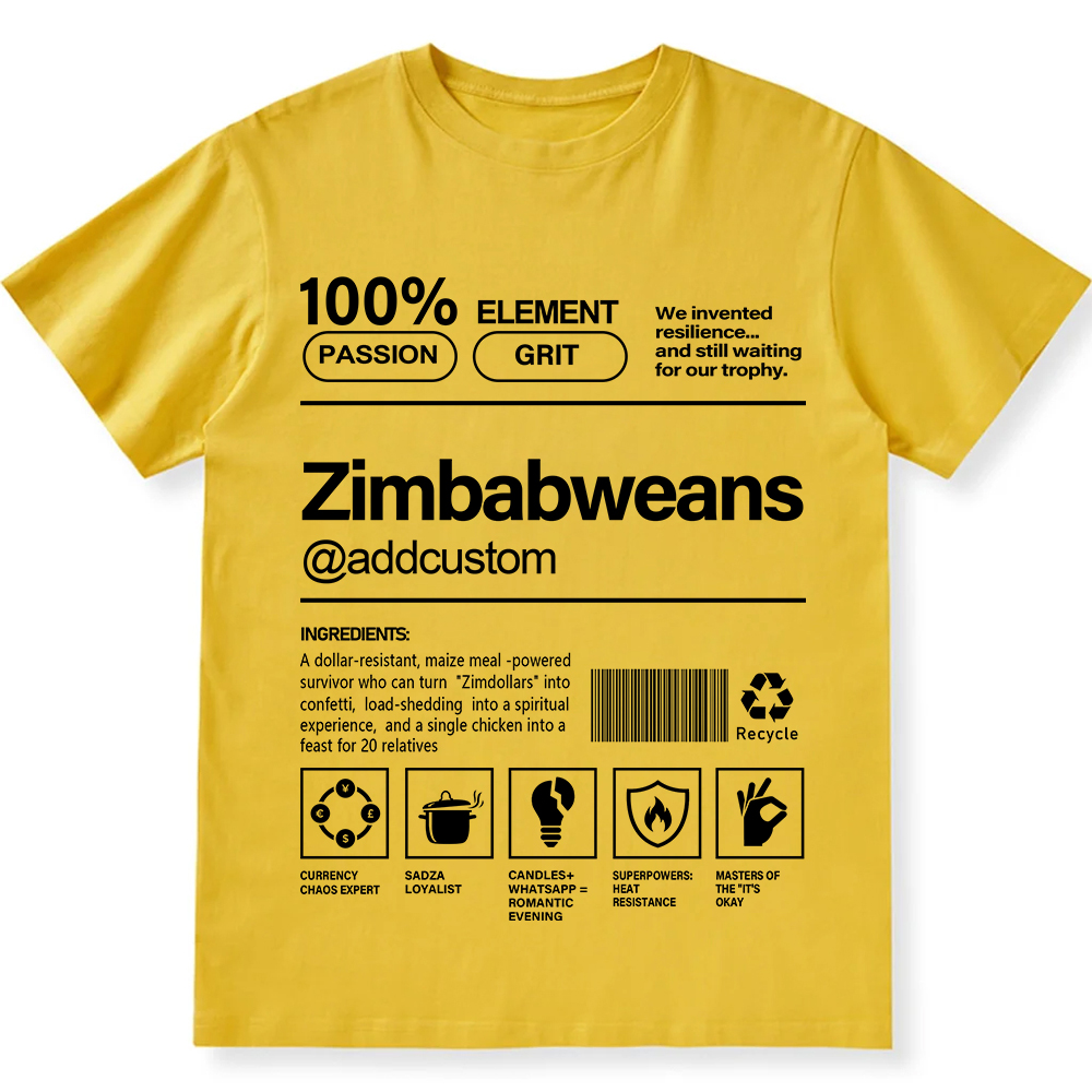 Zimbabweans Addcustom Unisex Fit  Cotton T-Shirt wearishow