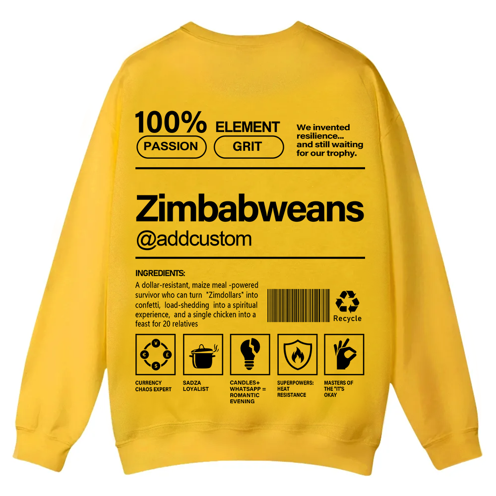 Zimbabweans Addcustom Unisex Fit  Casual Crewneck Sweatshirt wearishow