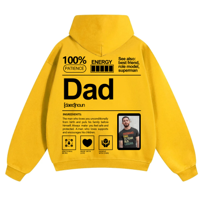 Addcustom Photo Dad Solid Color Hoodie
