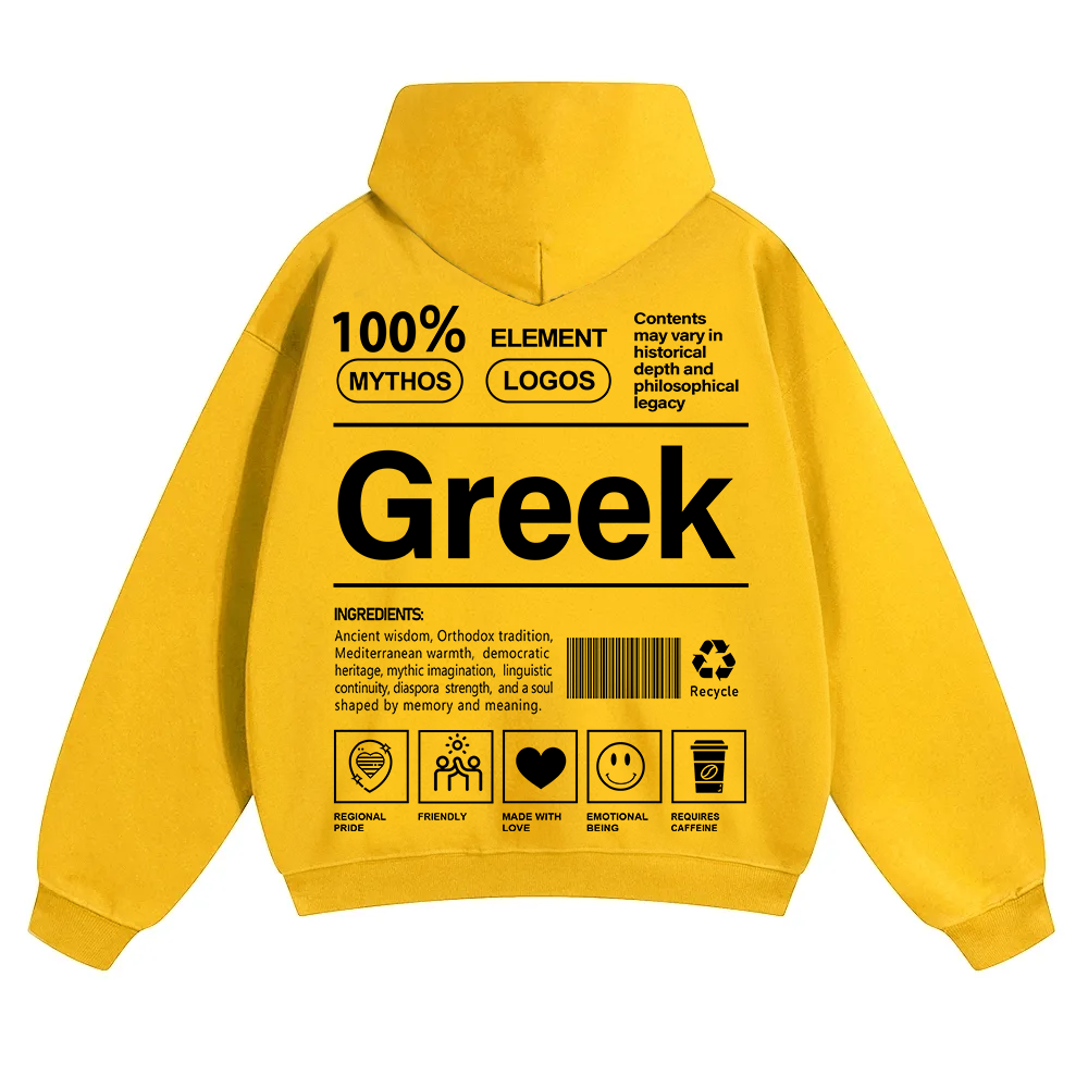 Greek Unisex Fit Color Hoodie wearishow