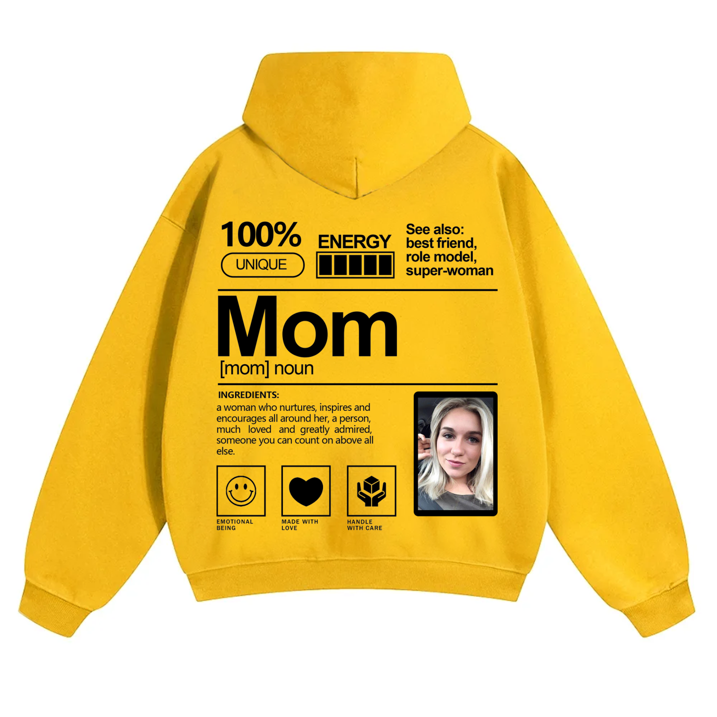 Addcustom Photo family Solid Color Hoodie