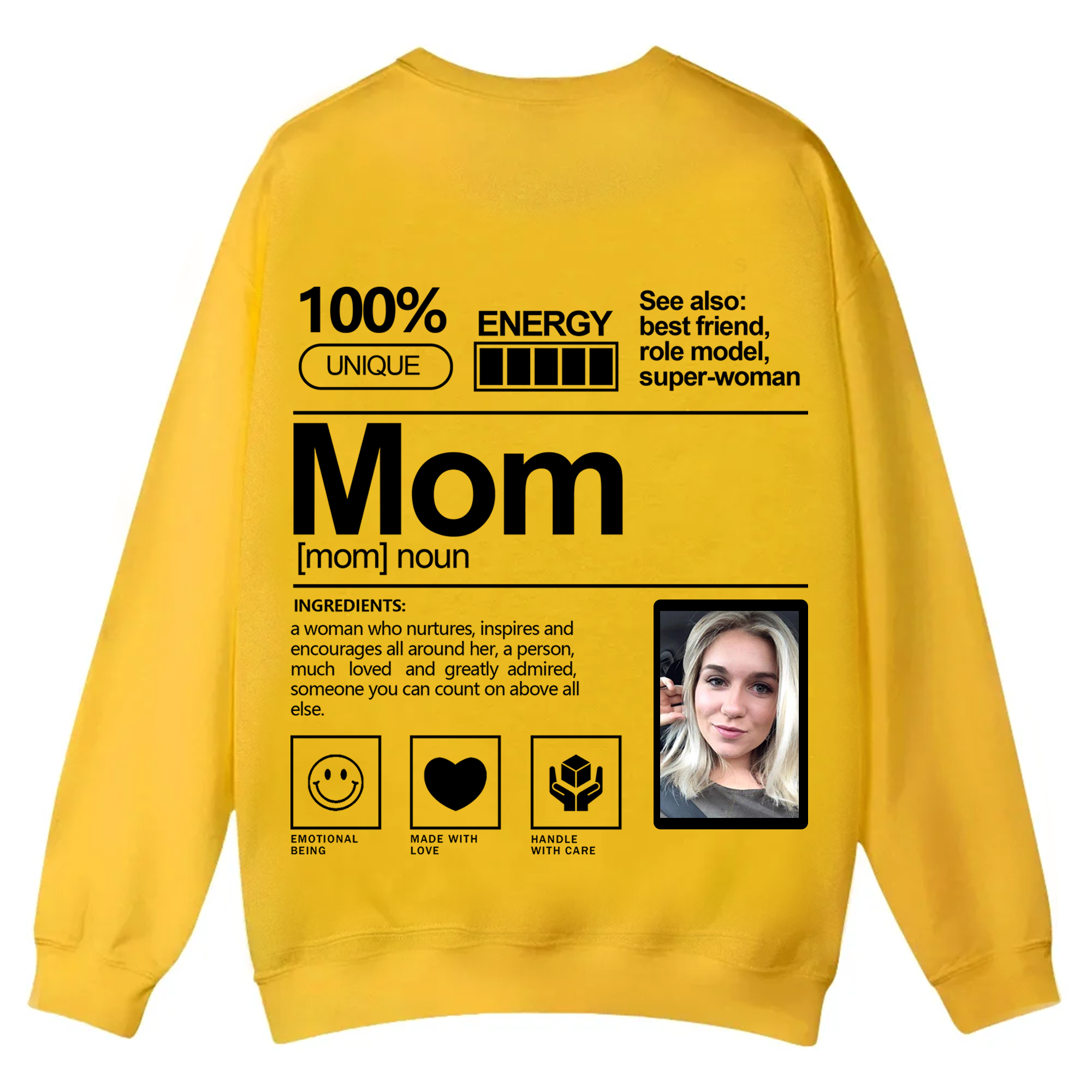 Addcustom  Photo Mom Casual Crewneck Sweatshirt