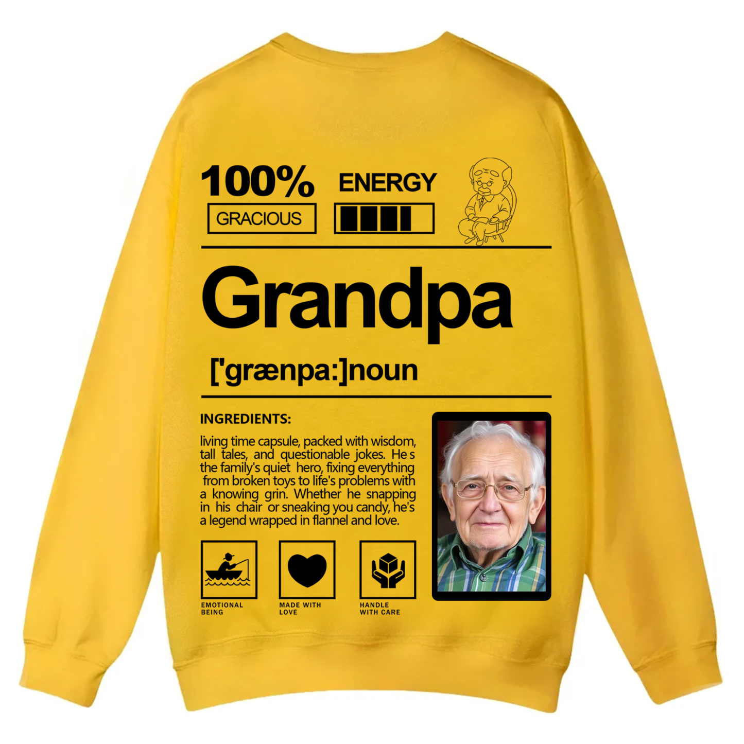 Addcustom  Photo family Casual Crewneck Sweatshirt
