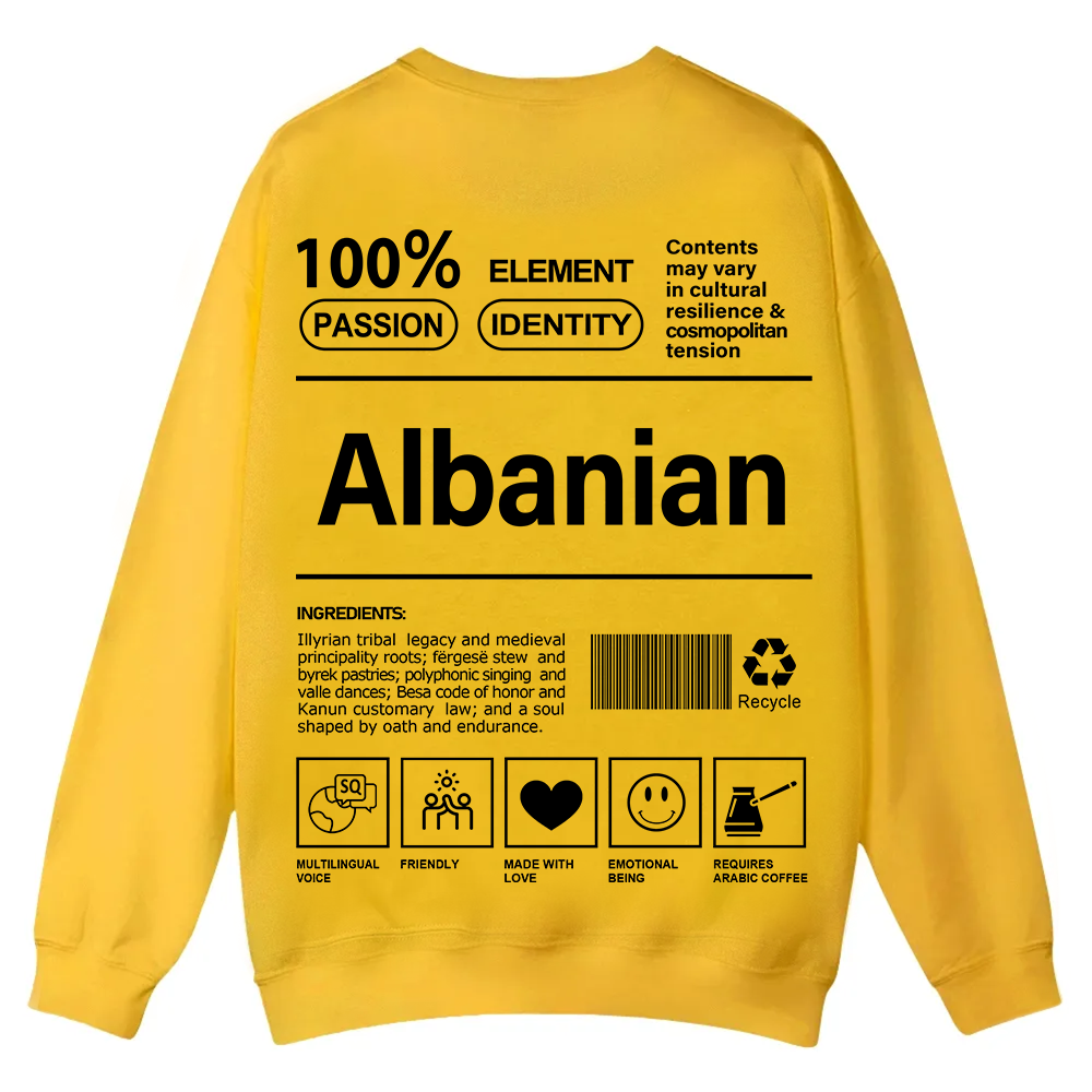 Albanian Unisex Fit  Casual Crewneck Sweatshirt wearishow