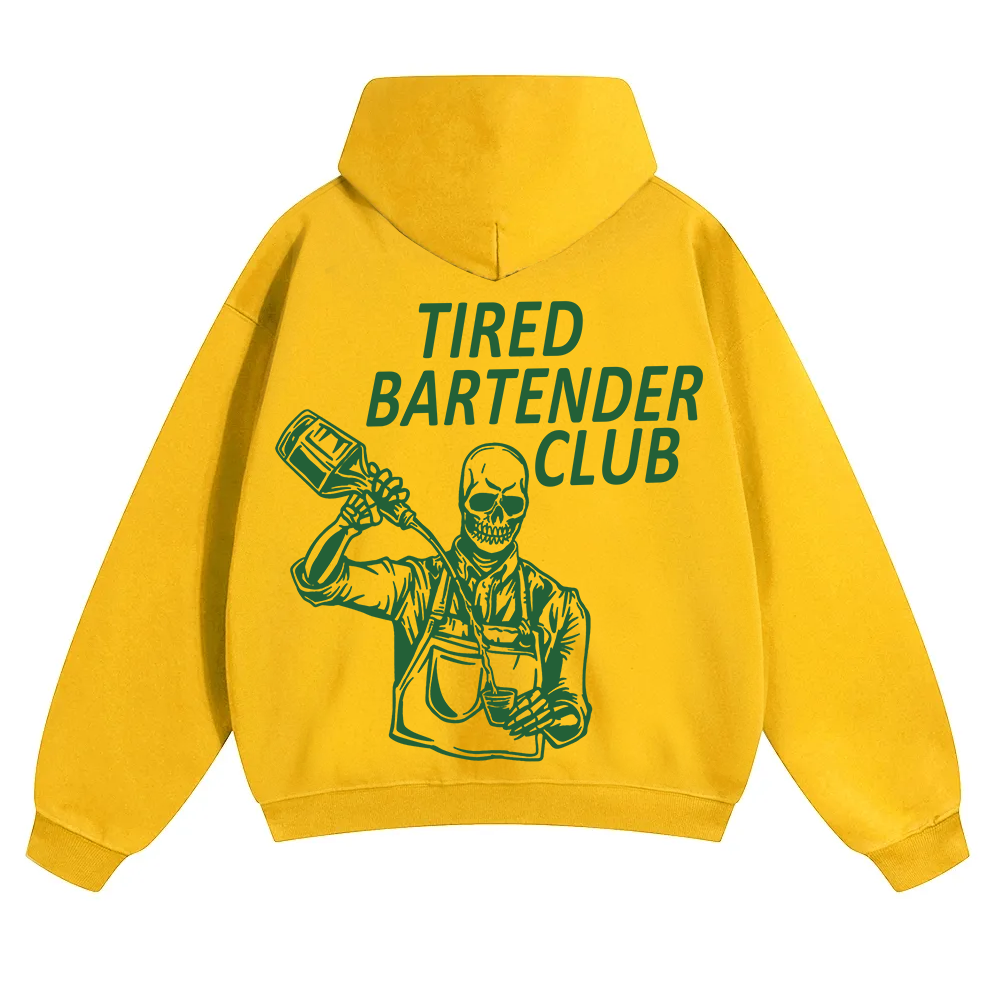 Tired Bartender Club Unisex Fit Color Hoodie wearishow