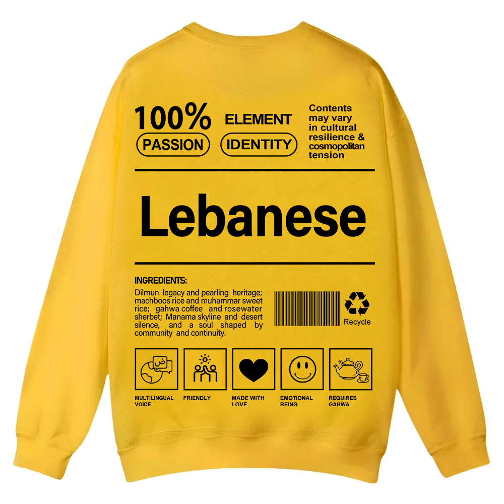 Lebanese Unisex Fit  Casual Crewneck Sweatshirt wearishow