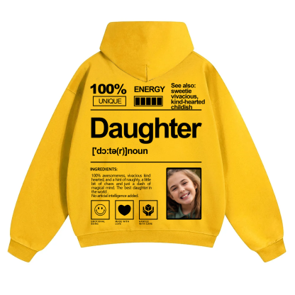 Addcustom Photo Daughter Solid Color Hoodie