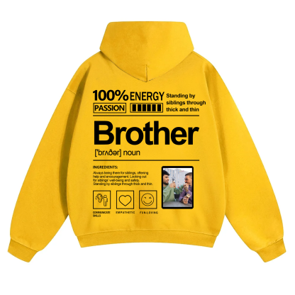 Addcustom Photo Brother Solid Color Hoodie