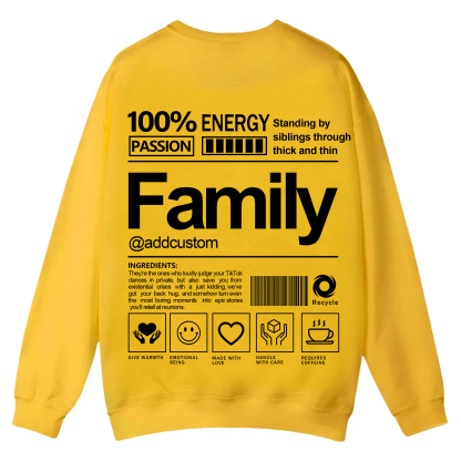 Family Addcustom Casual Crewneck Sweatshirt