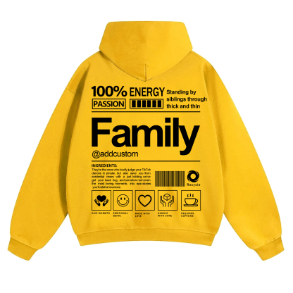 Family Addcustom Solid Color Hoodie