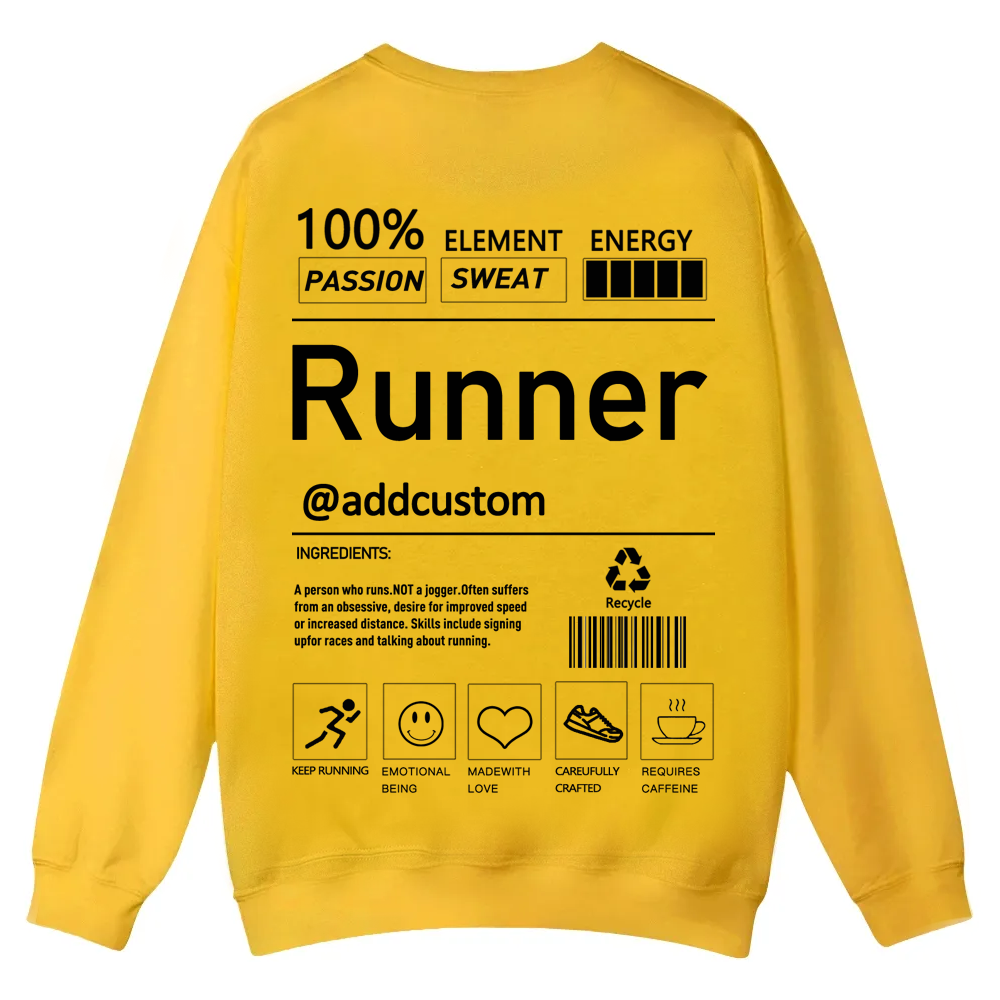 Addcustom Runner Casual Crewneck Sweatshirt