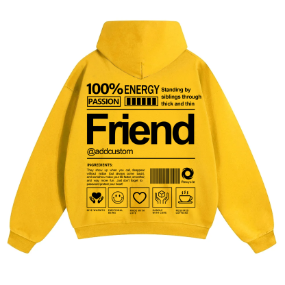 Friend Addcustom Solid Color Hoodie