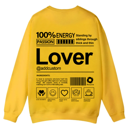 Lover Addcustom Casual Crewneck Sweatshirt
