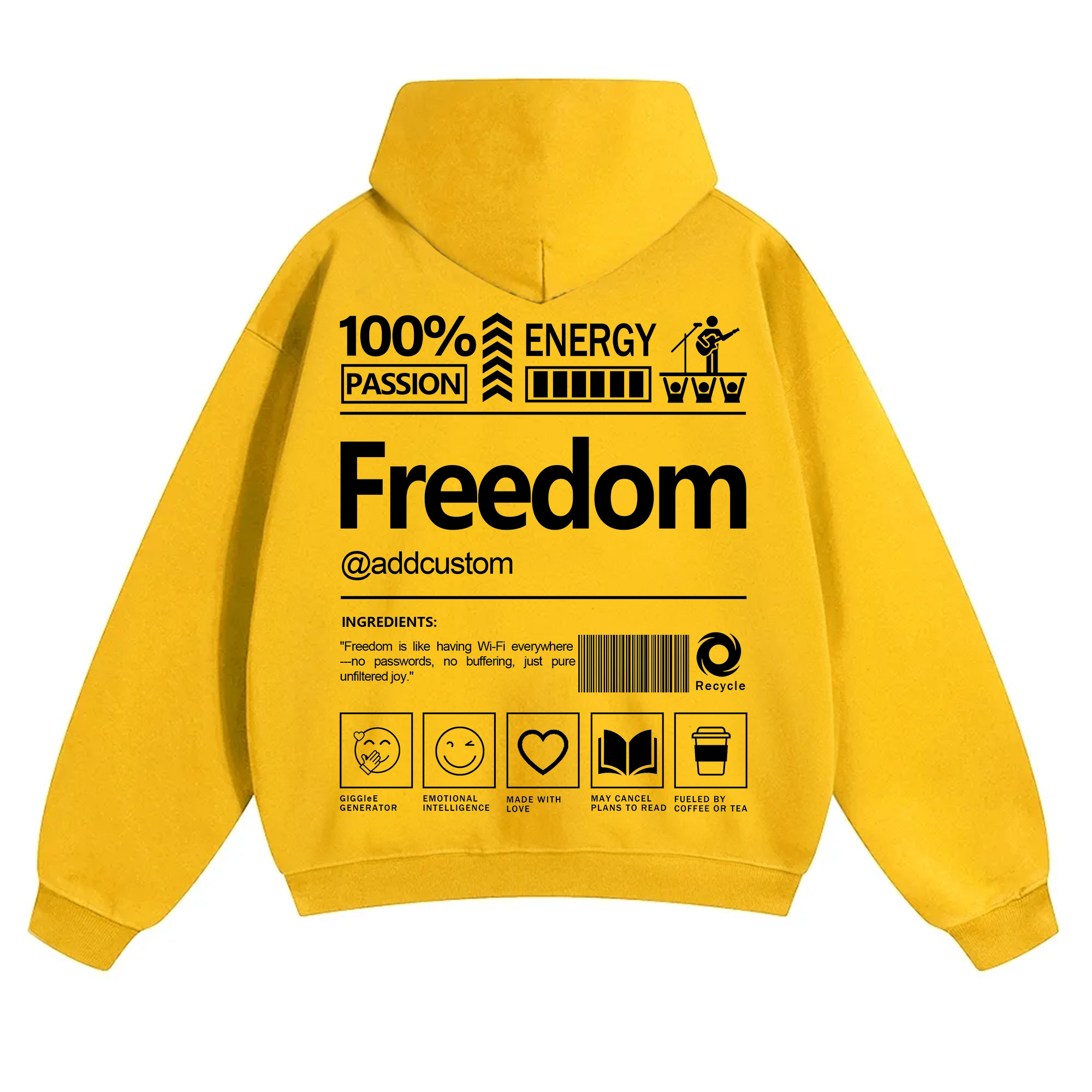 Freedom Addcustom Solid Color Hoodie