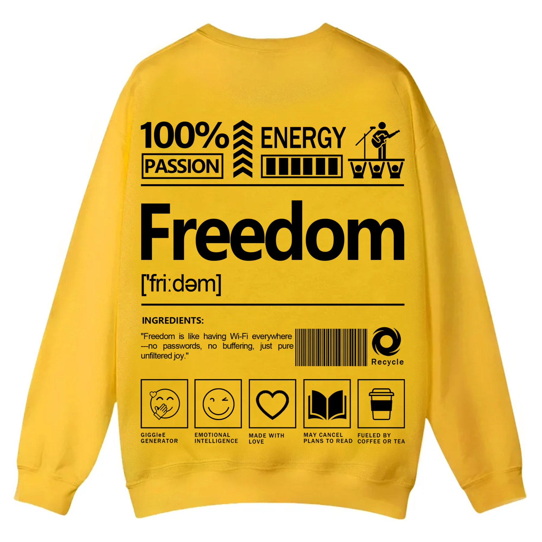 Freedom Unisex Fit Casual Crewneck Sweatshirt
