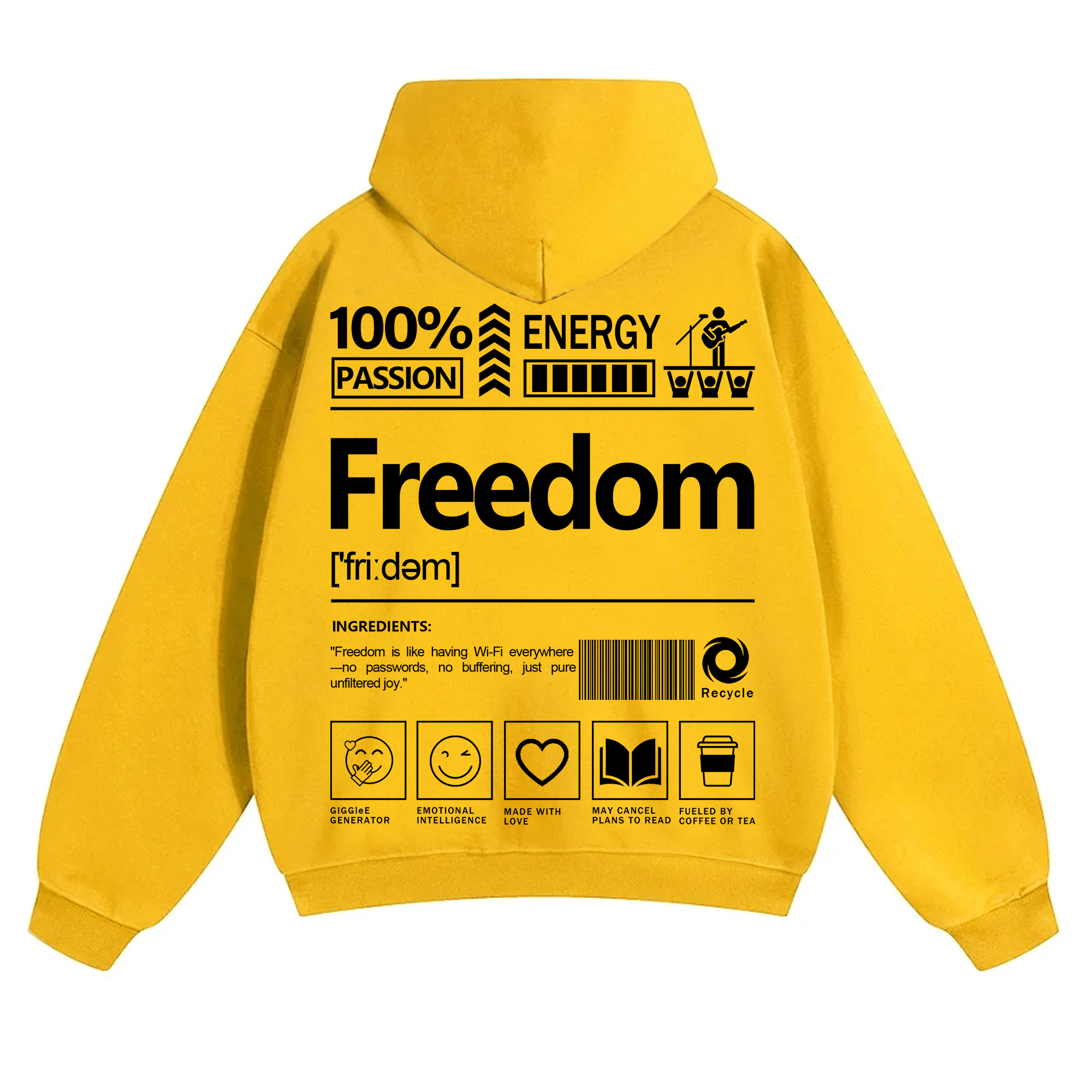 Freedom Unisex Fit Solid Color Hoodie
