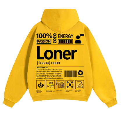 Loner Unisex Fit Solid Color Hoodie