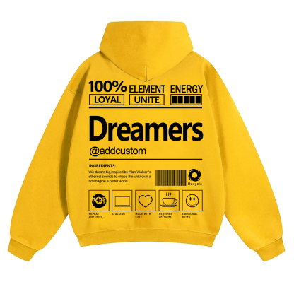 Dreamers Addcustom Unisex Fit Solid Color Hoodie