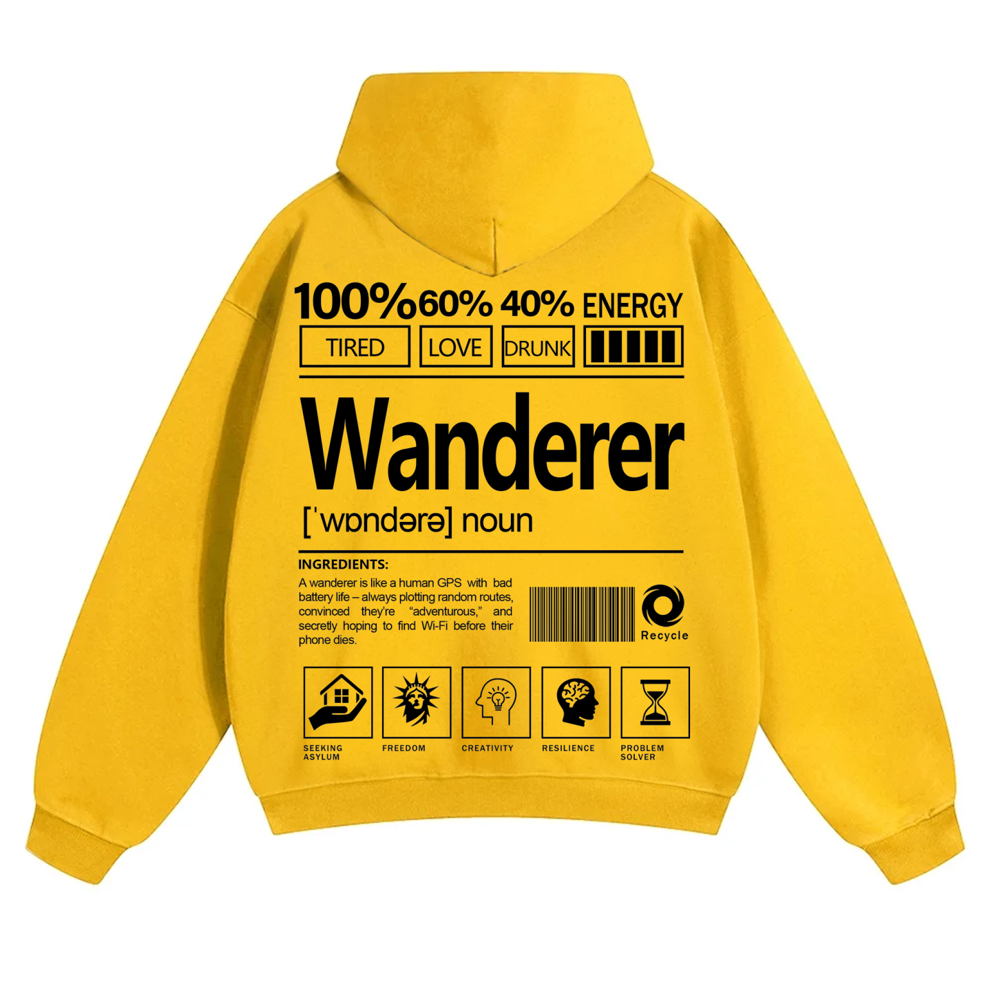 Wanderer Unisex Fit Solid Color Hoodie