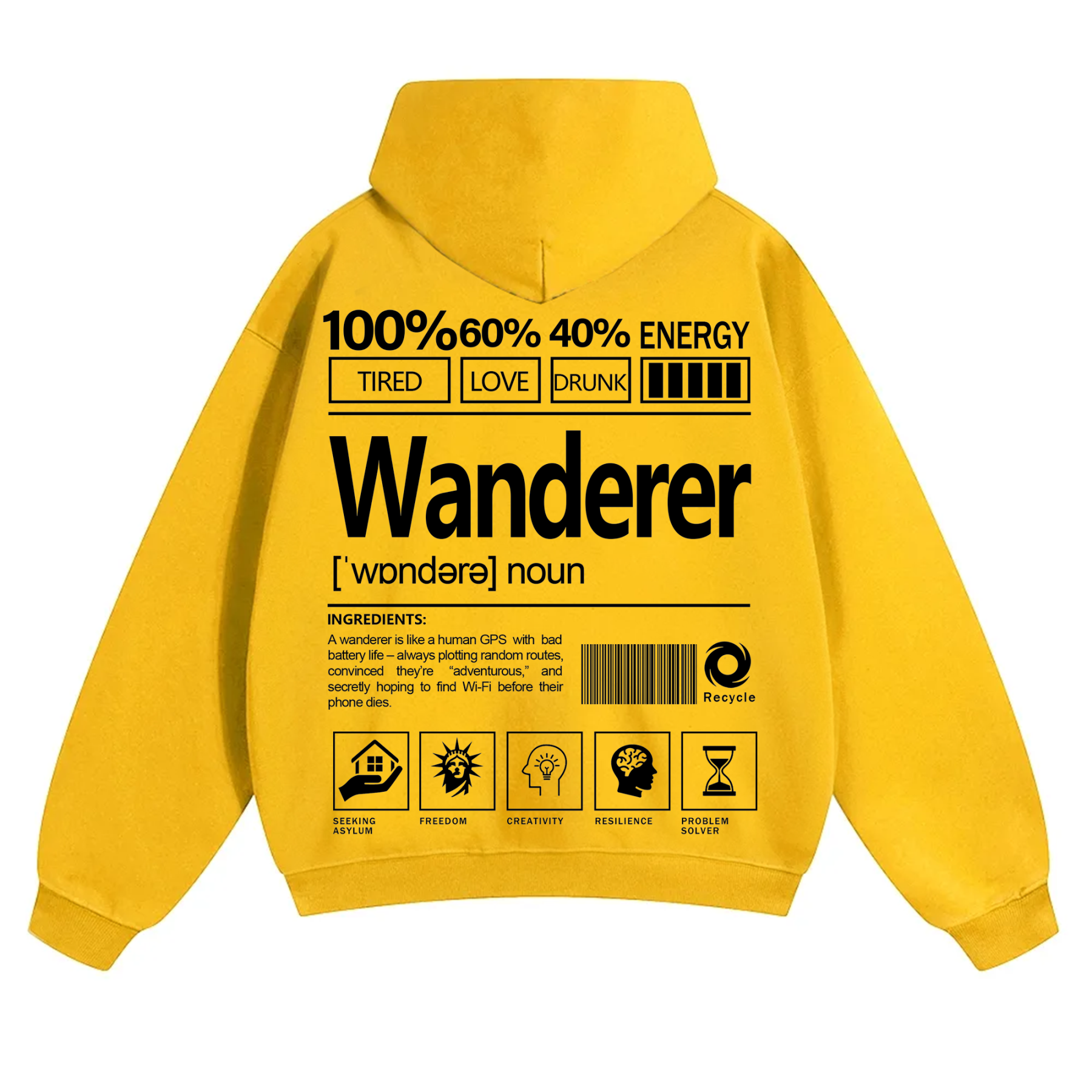 Wanderer Unisex Fit Solid Color Hoodie