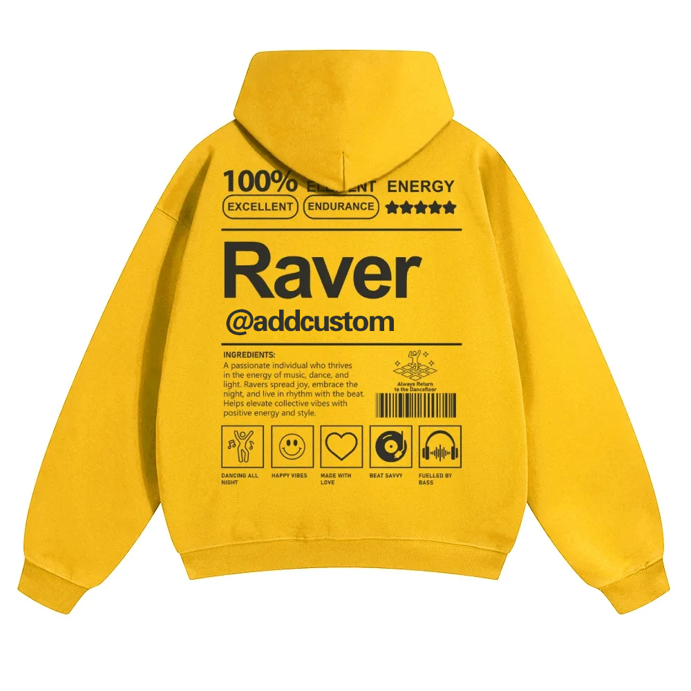 Addcustom Raver Solid Color Hoodie wearishow
