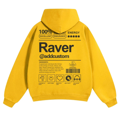 Addcustom Raver Solid Color Hoodie wearishow