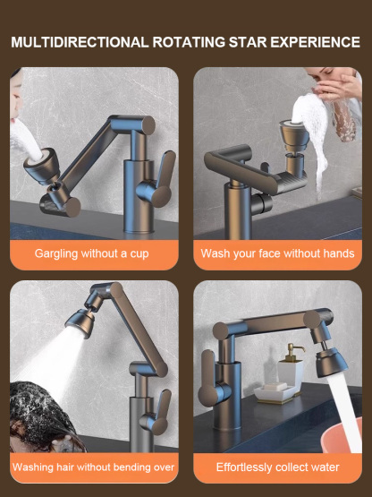 1080° drehbarer Wasserhahn mit mechanischem Arm